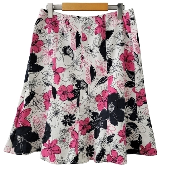 Floral Fit N Flare Midi Skirt Size 10 Vintage - Picture 4 of 10